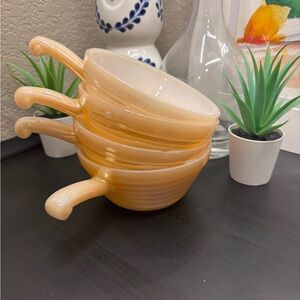 Fire King Peach Luster Soup Bowls